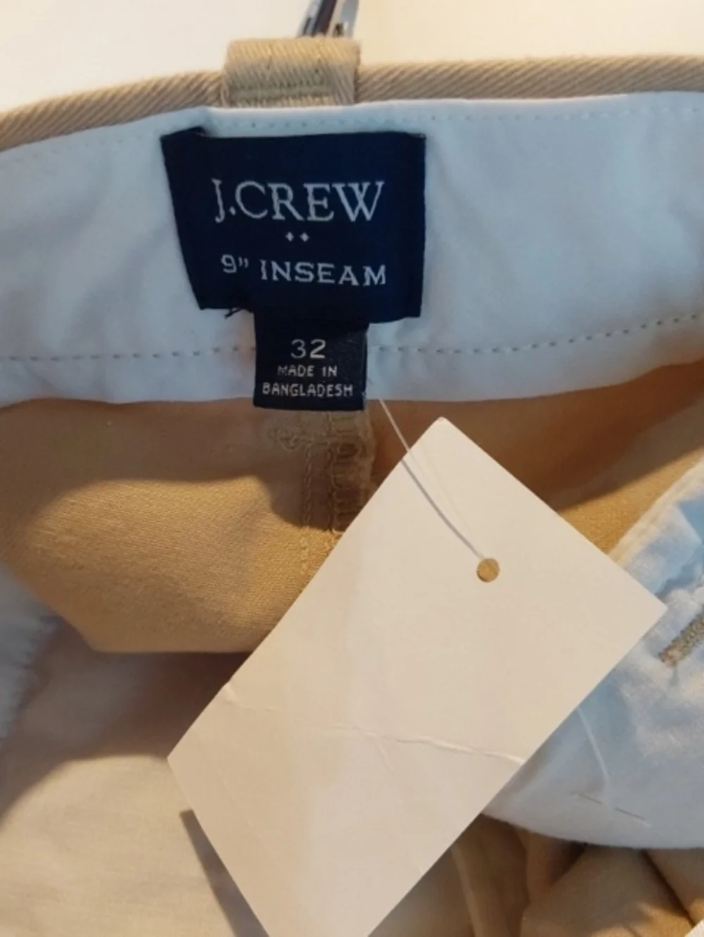 J. Crew|Men's Beige Khaki Chino Dress Shorts Pockets Neutral Preppy Campus Sz.32